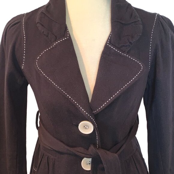 Anthro - Nick & Mo Rare Contrast Stitch Trench - Picture 4 of 8